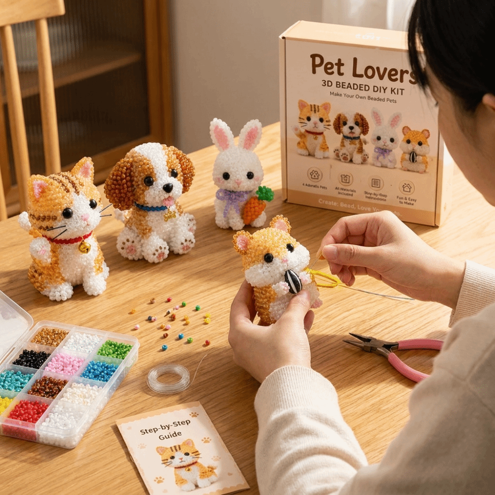 Jewelry Making Education - Handmade DIY Animal Bead Embroidery Kit