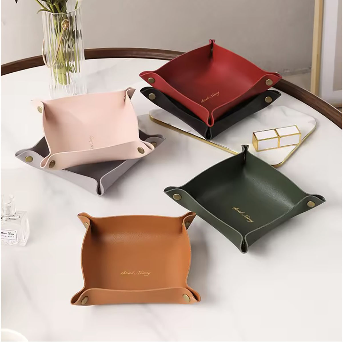Jewelry Making Box - Nordic Style Leather Storage Tray Desktop