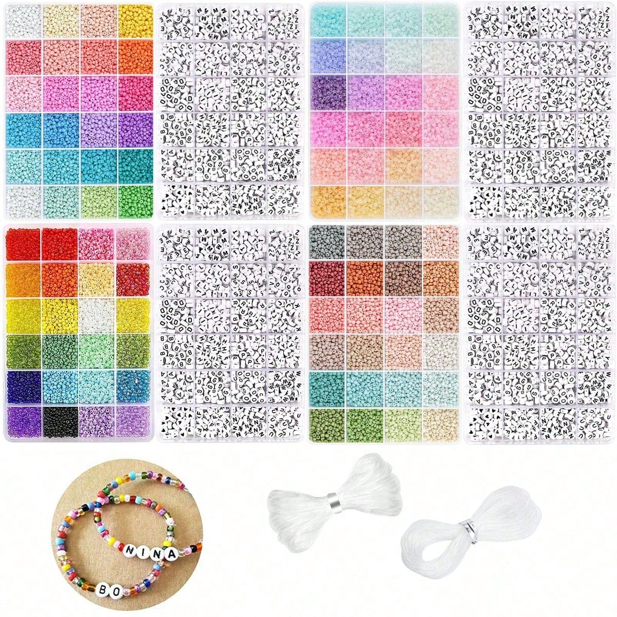 Jewelry Making Kits For Kids - 5760pcs 24 Grid Box 3mm Seed