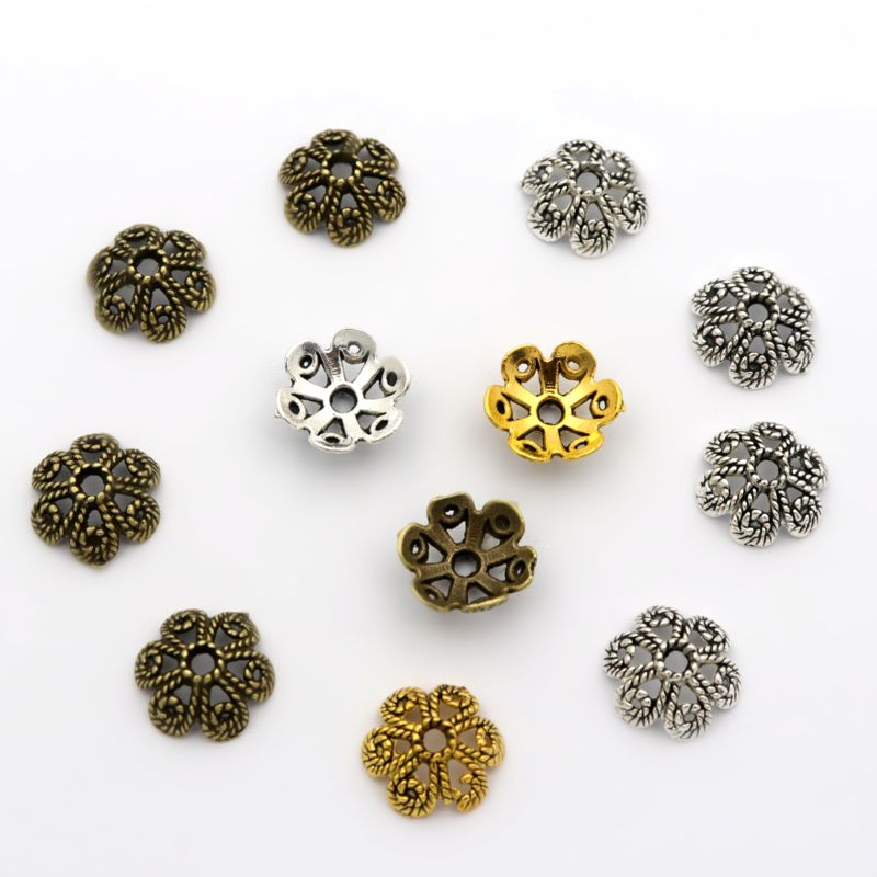 50pcs Flower Hollow Loose Spac - Jewelry Making Business recension och pris
