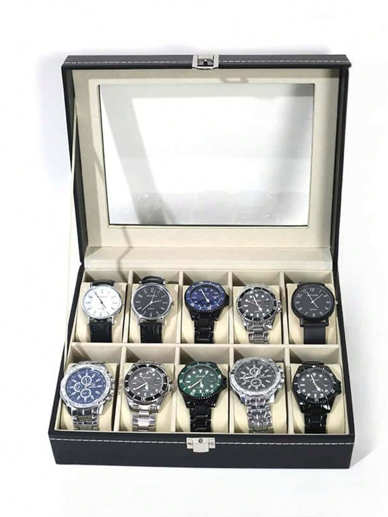 Leather Watch Box with Lock, L - Jewelry Making Box recension och pris