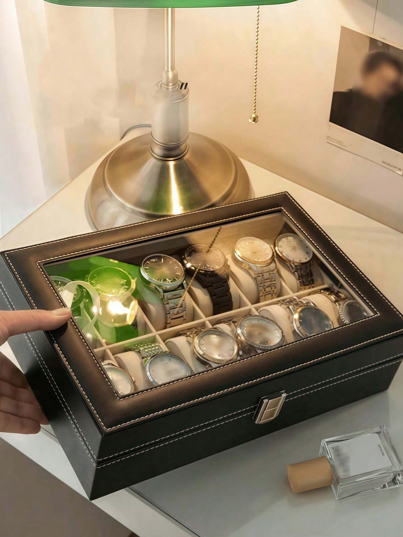 Leather Watch Box with Lock, L - Jewelry Making Box recension och pris