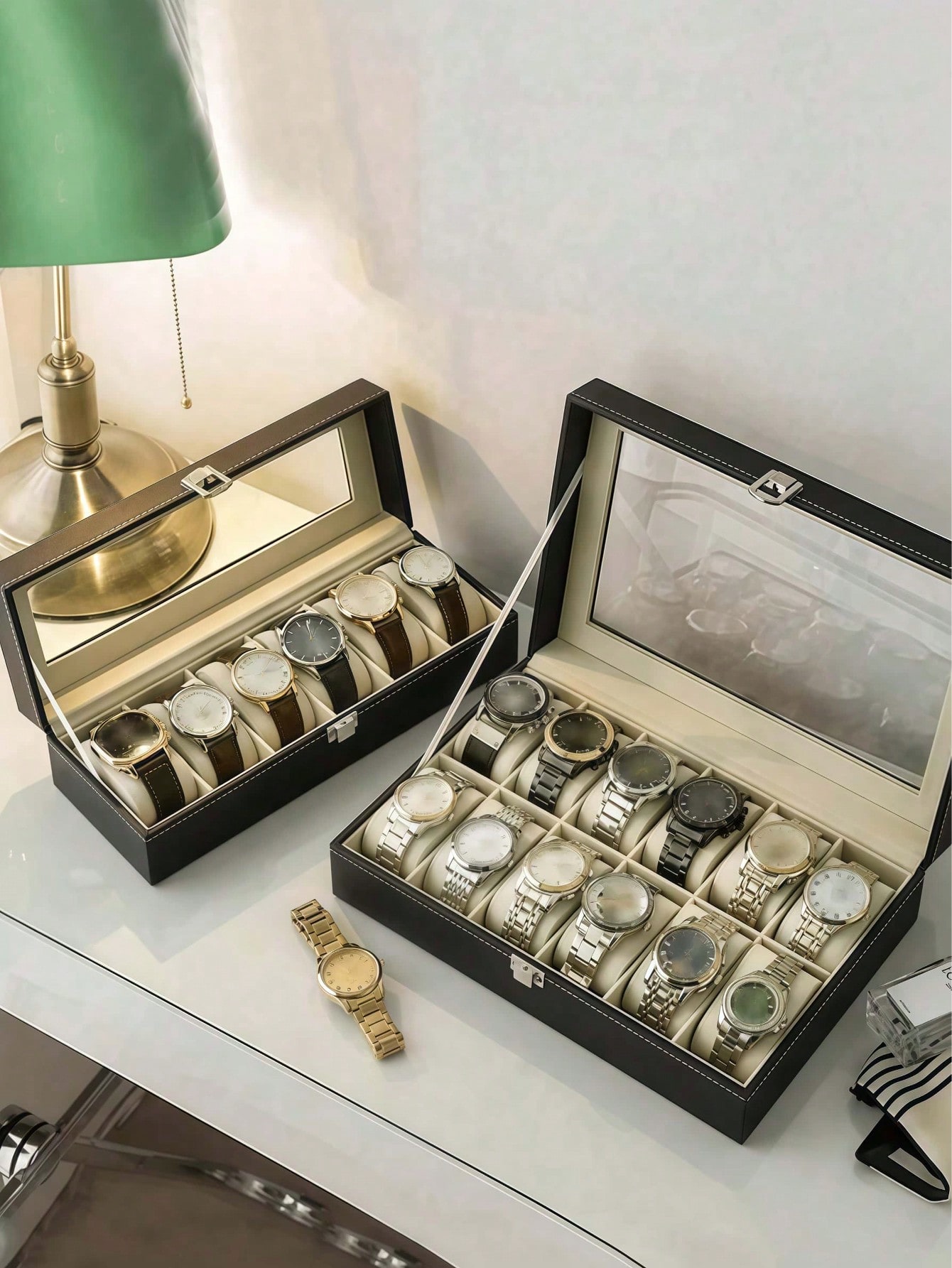 Leather Watch Box with Lock, L - Jewelry Making Box recension och pris