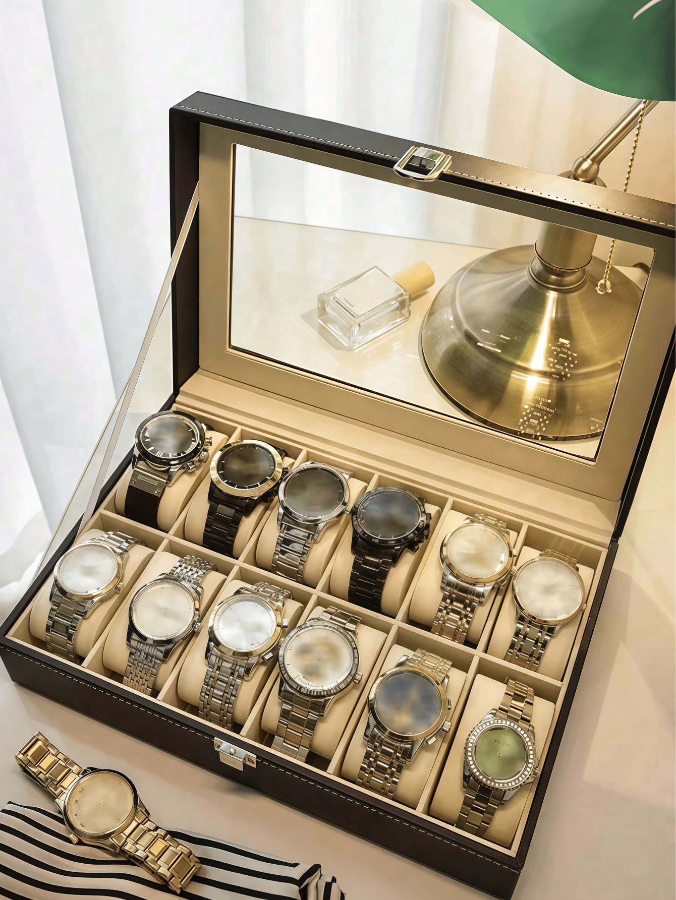 Leather Watch Box with Lock, L - Jewelry Making Box recension och pris
