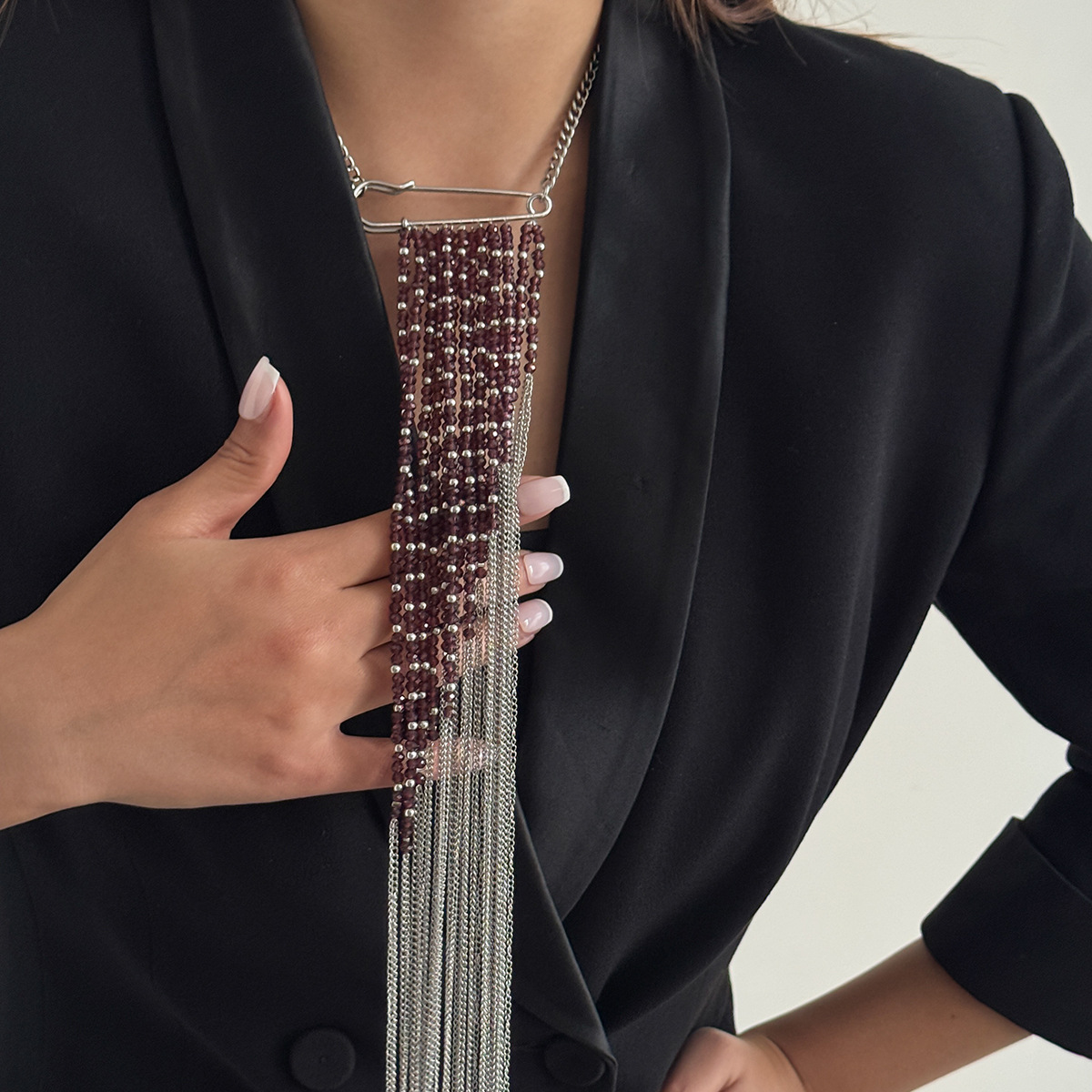 Silver Color Tassel Chain Broo - Jewelry Making With Beads recension och pris