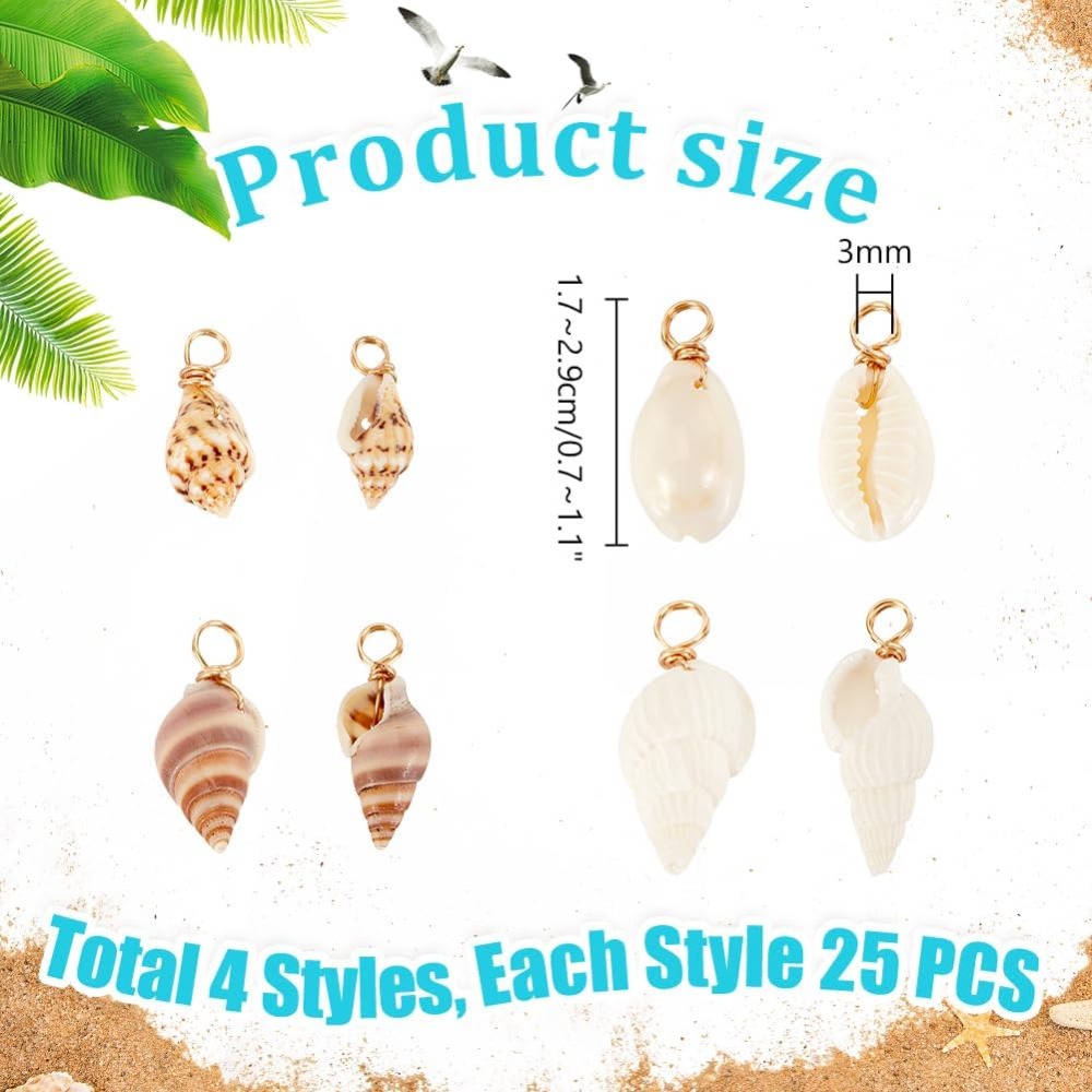 100pcs 4 Styles Natural Shell  - Jewelry Making Set recension och pris