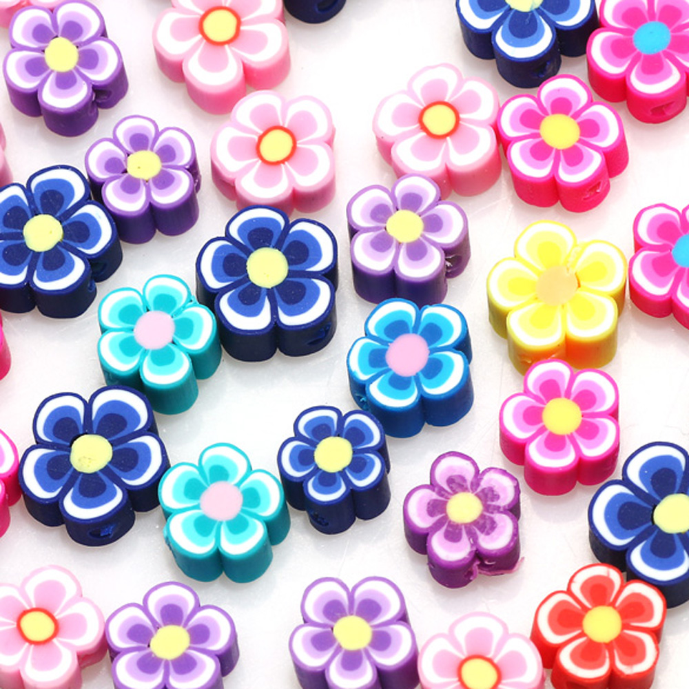 100pcs 10mm Mixed Flowers Poly - Jewelry Making Business recension och pris