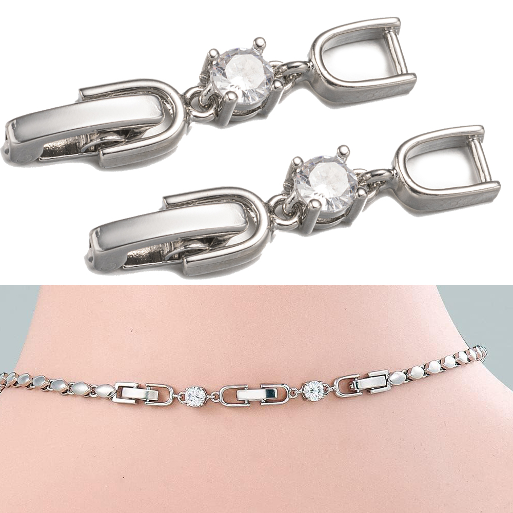 5pcs White Gold Plated Crystal - Jewelry Making Pieces recension och pris