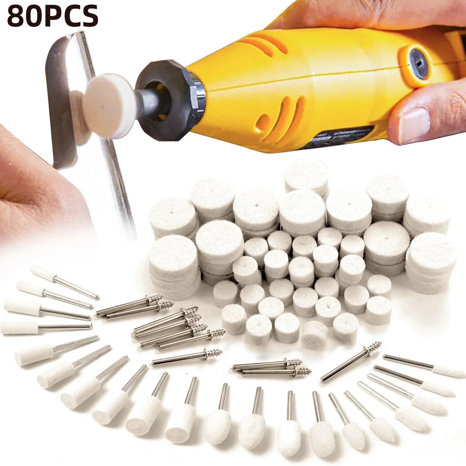 80PCS Wool Felt Buffing Wheel  - Jewelry Making Equipment recension och pris